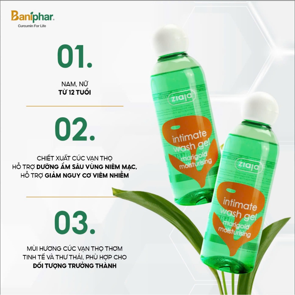 [VHL x Dược Bắc Ninh] Dung dịch vệ sinh phụ nữ Intimate Ziaja Cúc Vạn Thọ dưỡng ẩm và sạch sâu, thơm mát dịu nhẹ 200ml