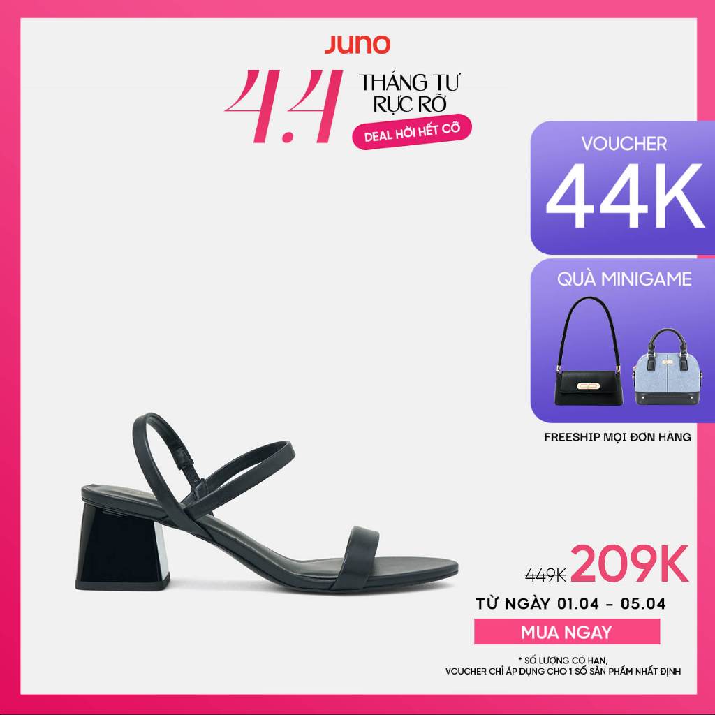Giày Sandal Nữ 5cm Thời Trang JUNO Gót Thấp Quai Ngang SD05112