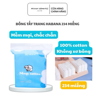 Bông Tẩy Trang Cừu Habaria Sheep 100% Cotton Bịch 234 Miếng, Mềm Mại, Dày Dặn