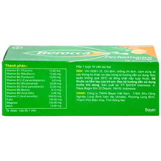 [CHÍNH HÃNG] C Sủi Berocca CAO CẤP, Vitamin B tổng hợp, Viên Sủi Berocca , tuýp10 Viên