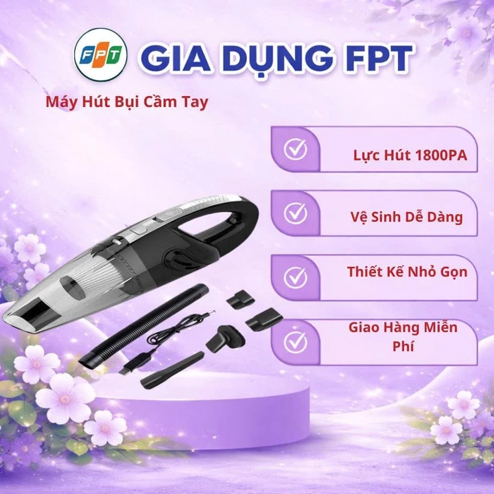 Máy Hút Bụi Cầm Tay Không Dây 5IN1, Lực Hút 18000PA Siêu Khỏe Công Suất 120W, Hút bụi cầm tay không dây khoẻ