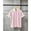 Áo thun polo New Era polo trắng sọc logo LA phong cách Hàn Quốc Unisex Nam/Nữ