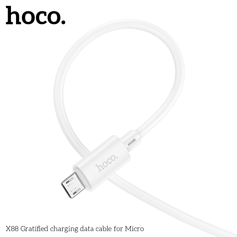 Combo sạc Hoco C134A 12W chân tròn + cáp Micro X88 1m sạc ổn định cho điện thoại pin dự phòng loa thiết bị điện tử