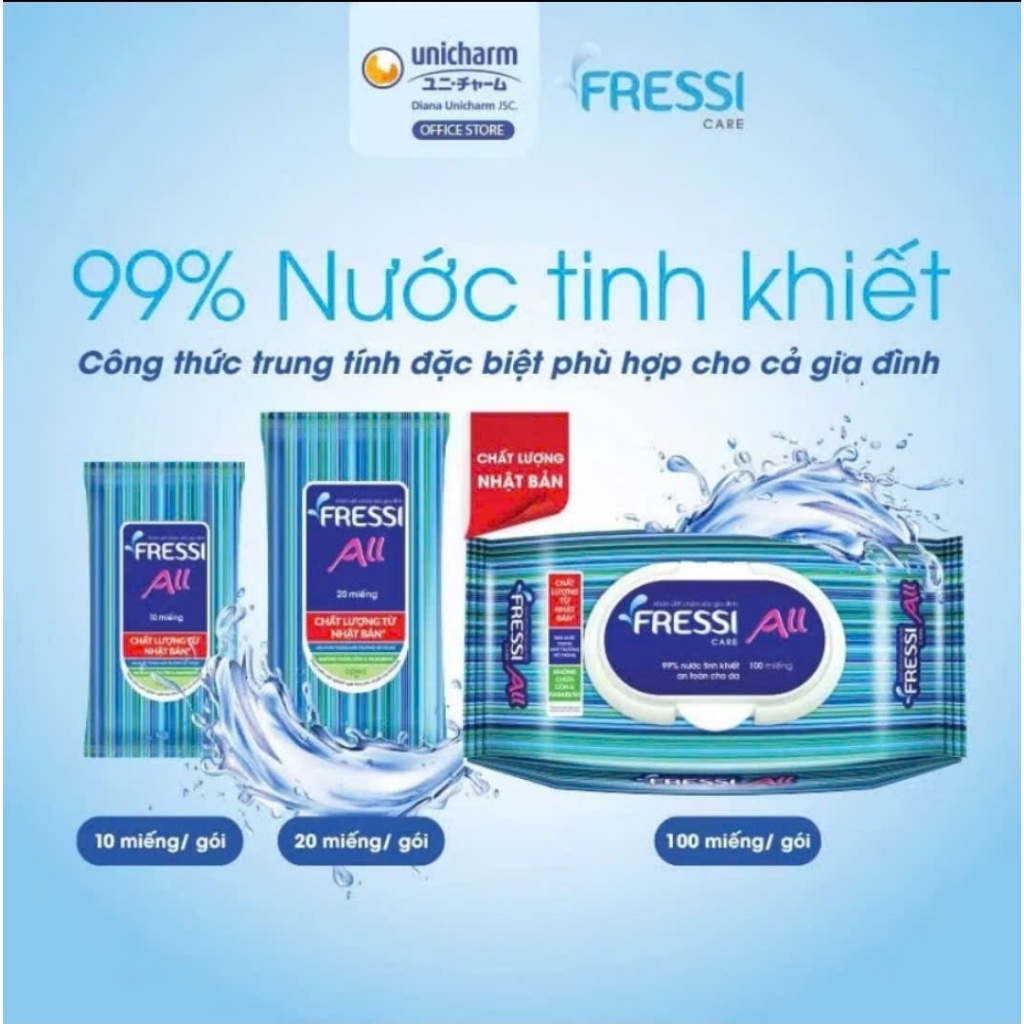 Khăn ướt chăm sóc gia đình Fressi Care All 100 tờ