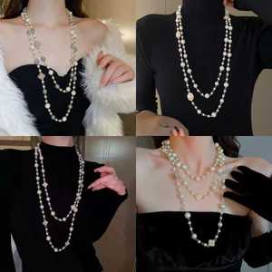 LEZA - Vòng cổ Ngọc Trai Hai Lớp Sang Trọng, mẫu mã thời trang, đa dạng kích thước. Vòng Cổ Áo Dài Phụ Kiện Làm Đẹp