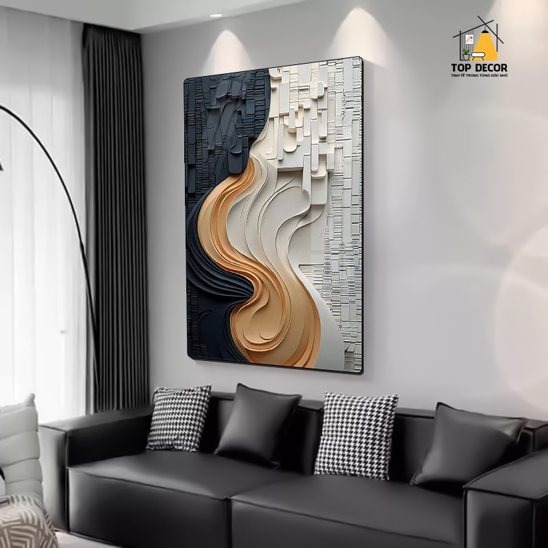 Tranh Treo Tường Trừu Tượng 5D Tráng Gương Treo Tường Phòng Khách/ Phòng Làm Việc Decor Khách Sạn - Top Decor