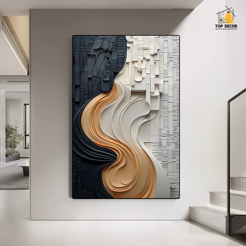 Tranh Treo Tường Trừu Tượng 5D Tráng Gương Treo Tường Phòng Khách/ Phòng Làm Việc Decor Khách Sạn - Top Decor