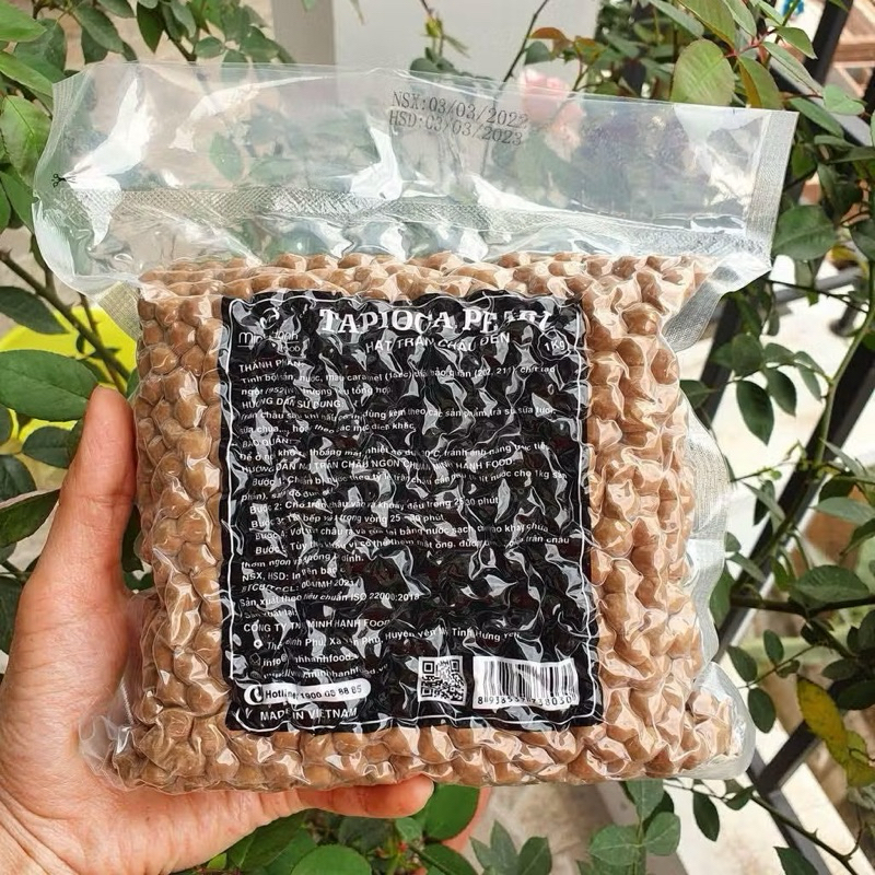 Combo 2Kg Trân châu Minh Hạnh Đen/Trắng- 1kg/gói. Trân châu mềm, thơm, dẻo