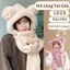 LEZA - Mũ lông tai gấu kèm khăn quàng cổ, bao tay 3 trong 1 ấm áp hàng Loại 1