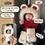 LEZA - Mũ lông tai gấu kèm khăn quàng cổ, bao tay 3 trong 1 ấm áp hàng Loại 1