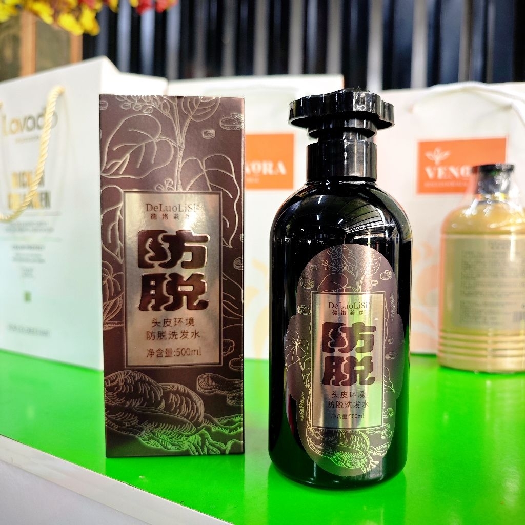 Dầu Gội Thảo Mộc DeLuoLiSi 500ml Nâu. Hàng VIP nội địa. Nuôi Dưỡng Da Đầu Chắc Khỏe