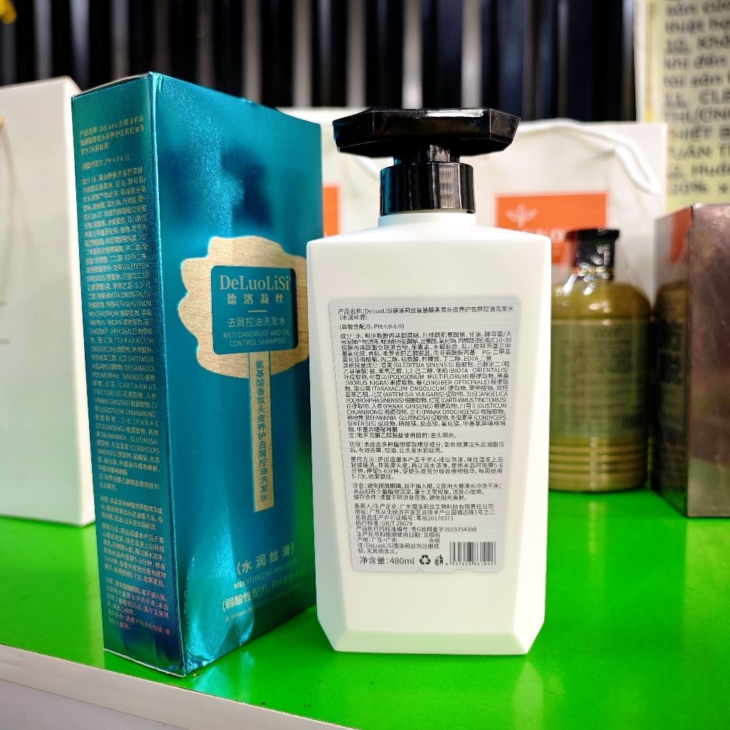 ​Dầu Gội Thảo Mộc DeLuoLiSi 480ml Trắng - Hàng VIP Nội Địa. Làm Sạch & Cấp Ẩm Suôn Mượt