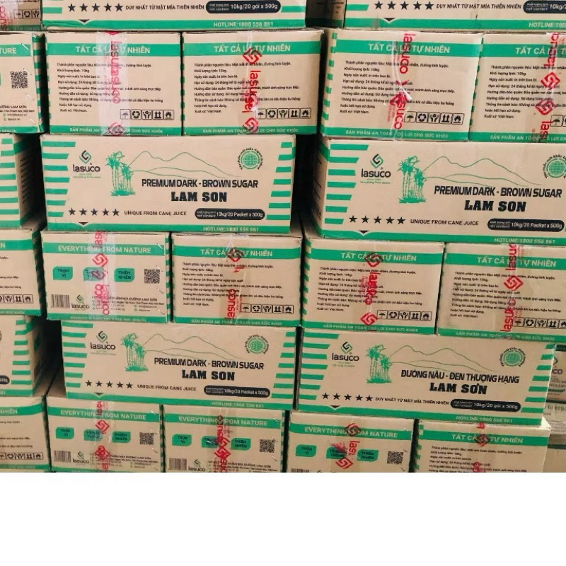 Sỉ 1 thùng đường thanh Lam Sơn-15kg- Đường nâu đen thượng hạng Lam Sơn