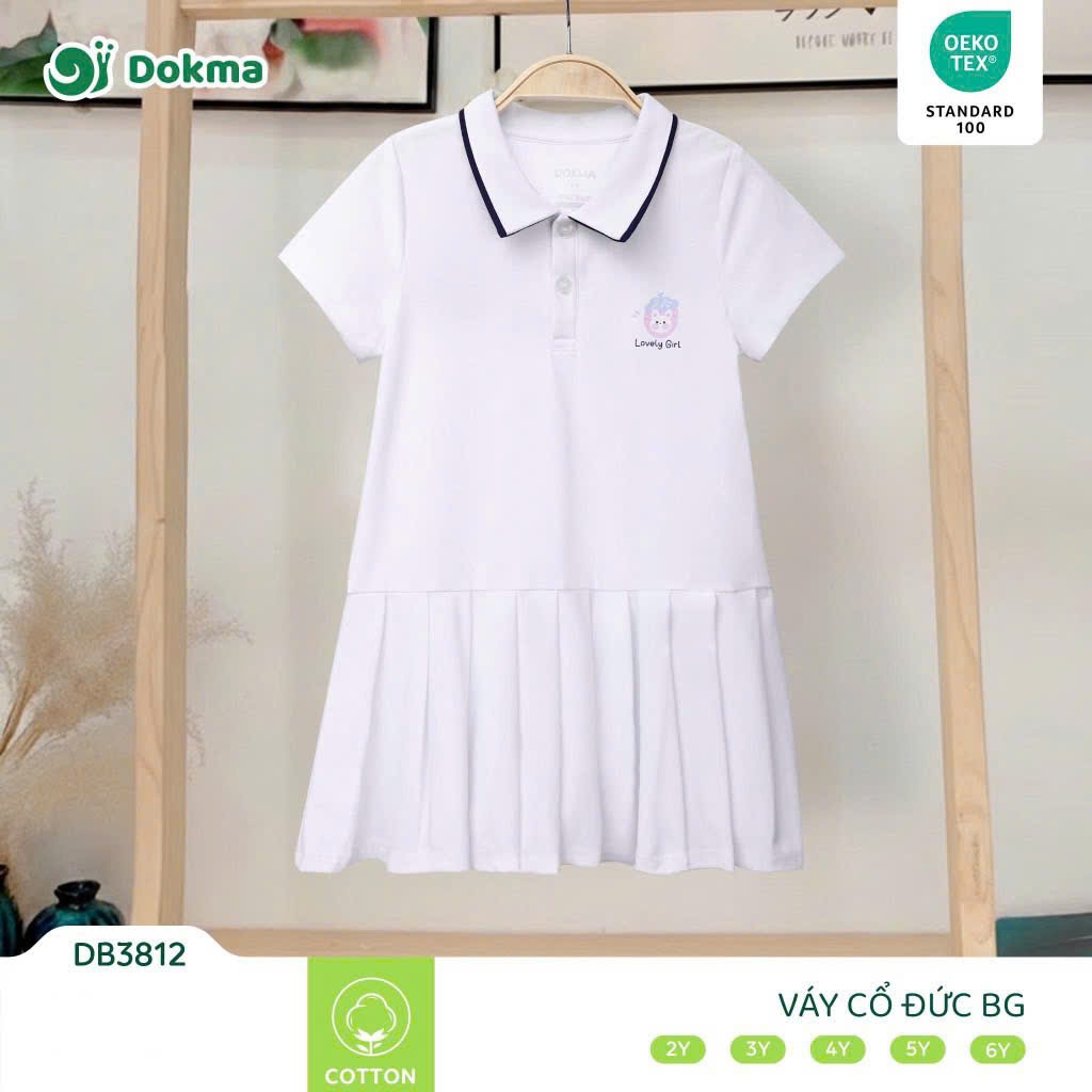 (11-22kg, 2-6Y) Váy Dokma Hoạ Tiết Xinh Xắn Bé Gái DB2816 DB3812
