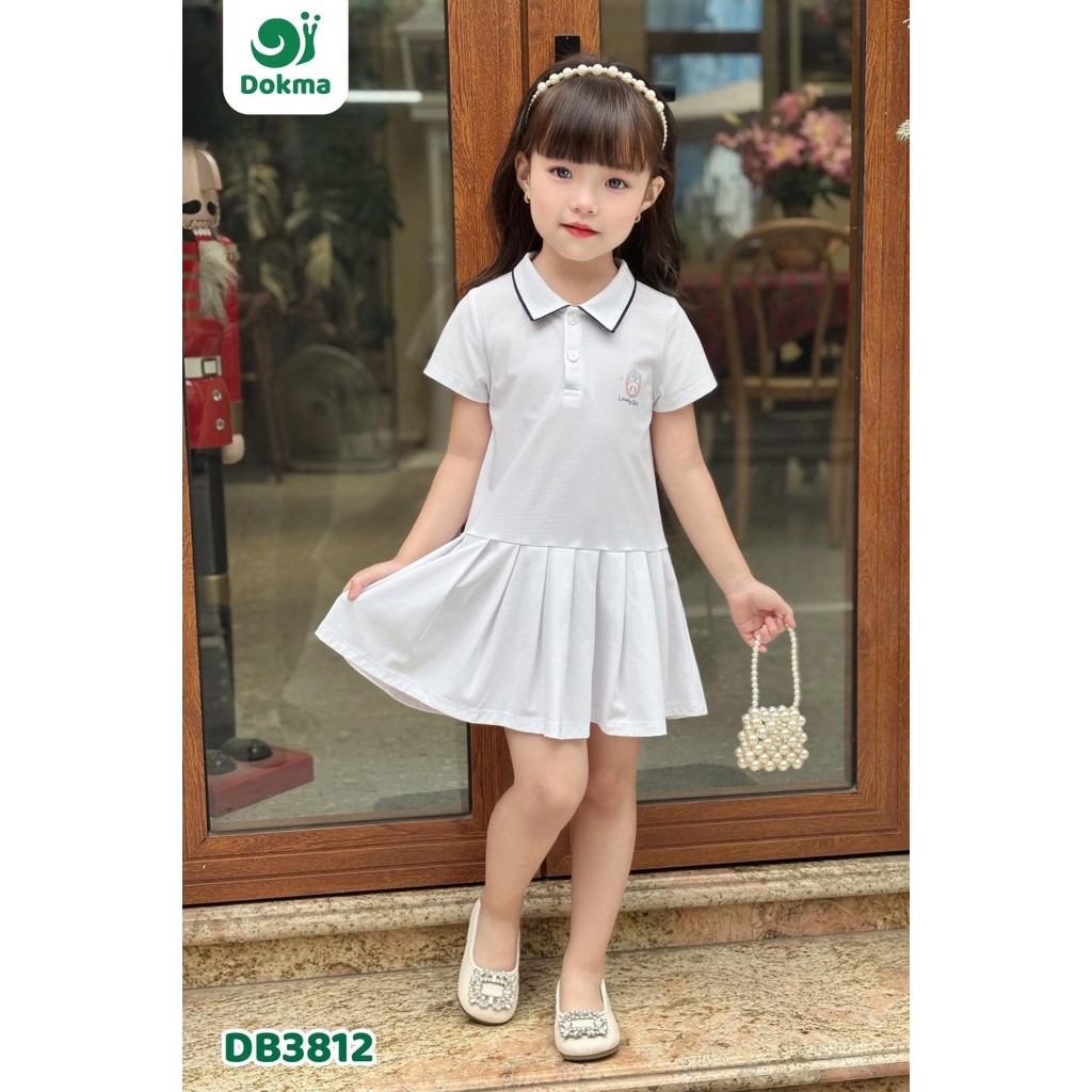 (11-22kg, 2-6Y) Váy Dokma Hoạ Tiết Xinh Xắn Bé Gái DB2816 DB3812