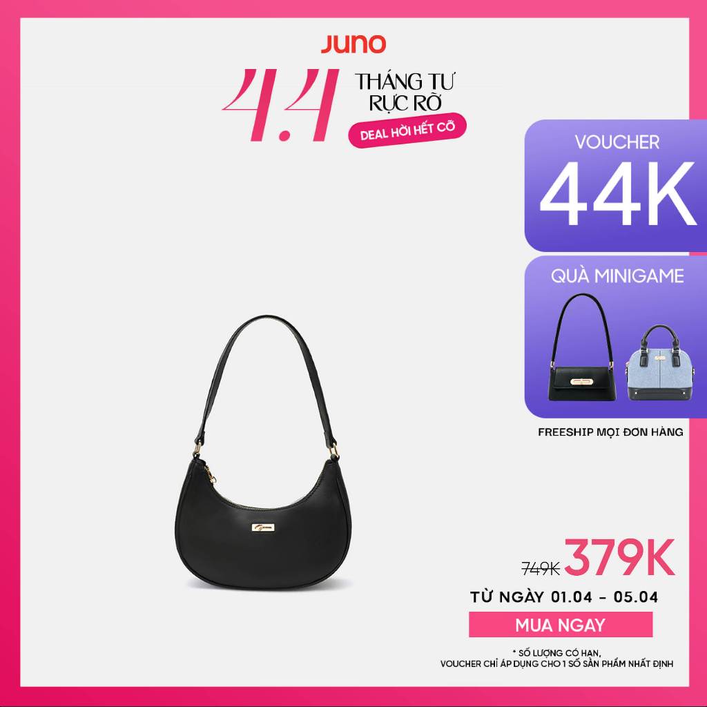 Túi Xách Nữ Thời Trang JUNO Cỡ Nhỏ Hobo Đeo Vai Logo Handwriting TXN818