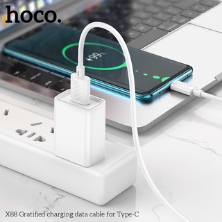 Cáp sạc nhanh Hoco X88 cổng TypeC, max 3A, dài 1M (Trắng)
