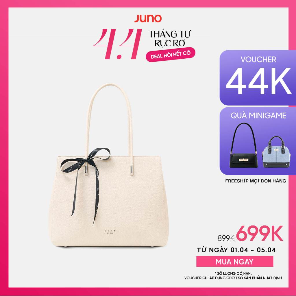 Túi Xách Nữ Thời Trang JUNO Cỡ Lớn Tote Lớn Trang Trí Nơ Ruy Băng TXL099