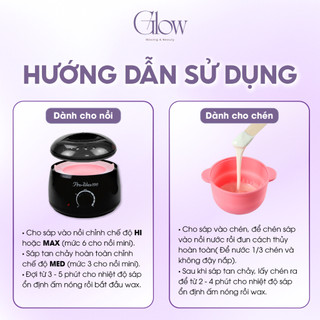 Combo Chén Silicone Nấu Sáp GLOW WAXING + 100Gr Sáp Wax Lông Dừa Hồng + Mỡ Trăn Nstore 75Gr CHE TÊN