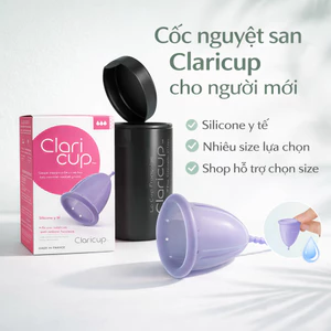 Cốc nguyệt san Claricup chính hãng Pháp silicone y tế mềm êm dễ làm quen cho người mới
