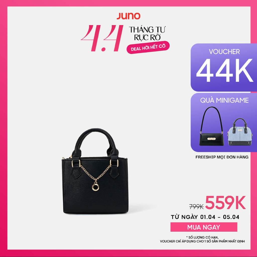 Túi Xách Nữ Thời Trang JUNO Cỡ Nhỏ Form Vuông Dây Xích Trang Trí TXN757