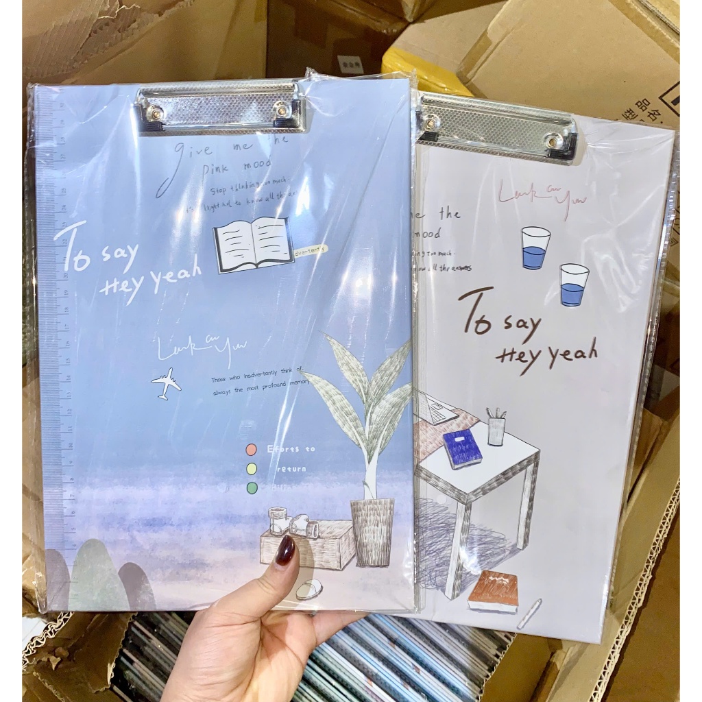 Bảng Kẹp Tài Liệu A4 Có Thước Clipboard Nhựa Cứng Học Sinh Văn Phòng