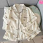 Bộ ngủ pyjama (cộc tay) chất đũi vân mây họa tiết hoạt hình đáng yêu