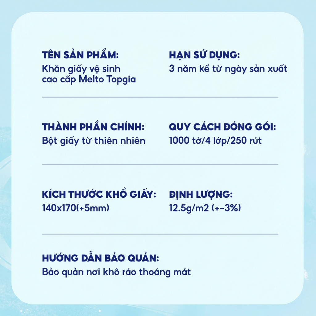 Giấy vệ sinh treo tường đa năng TopGia Melto 1000 Tờ/4 Lớp tan nhanh trong nước, mềm mịn, an toàn