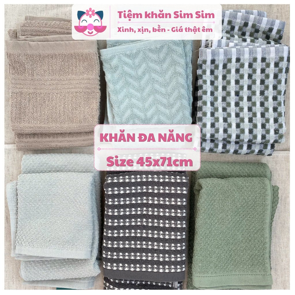 Khăn đa năng 45x71cm phong cách Bắc Âu 100% cotton – Khăn lau thấm hút tốt mỏng nhanh khô