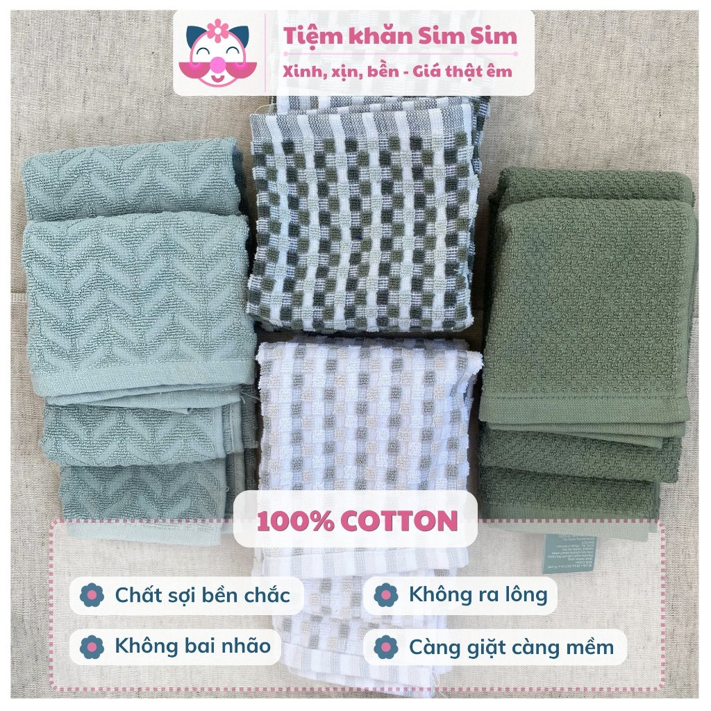 Khăn đa năng 45x71cm phong cách Bắc Âu 100% cotton – Khăn lau thấm hút tốt mỏng nhanh khô