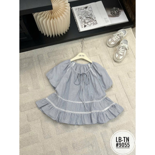 Áo sơ mi babydoll kẻ caro pha ren tay bồng #9055