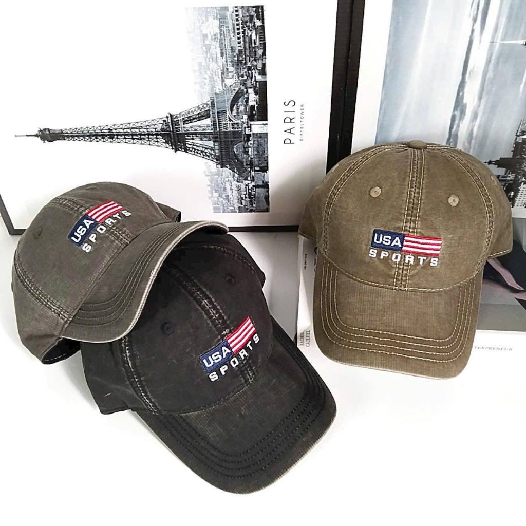 Nón kết, mũ lưỡi trai USA sports thêu phối vải denim from chuẩn thời trang siêu đẹp