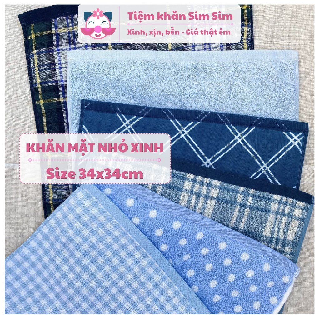 Combo 2 khăn 34x34cm chất xịn 100% cotton thấm hút tốt lau mồ hôi khi tập thể tha