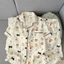 Bộ mặc nhà pyjama (áo cộc quần dài) chất đũi vân mây mềm mại phong cách Hàn Quốc hoạ tiết nhẹ nhàng đáng yêu