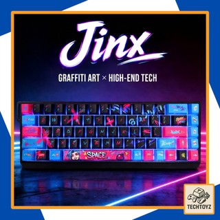 [ Xuyên Led ] Bộ Keycaps Jinx - PBT Double Shot, DyeSub - Cherry Profile