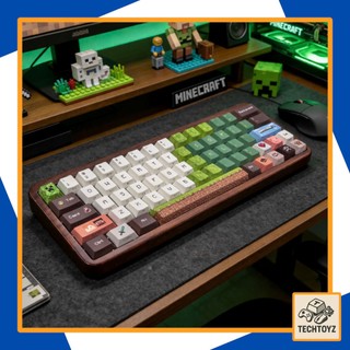 [ Xuyên Led ] Bộ Keycaps Minecraft Game - PBT Double Shot, DyeSub - Cherry Profile