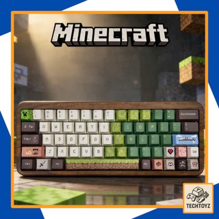 [ Xuyên Led ] Bộ Keycaps Minecraft Game - PBT Double Shot, DyeSub - Cherry Profile