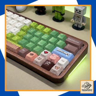 [ Xuyên Led ] Bộ Keycaps Minecraft Game - PBT Double Shot, DyeSub - Cherry Profile