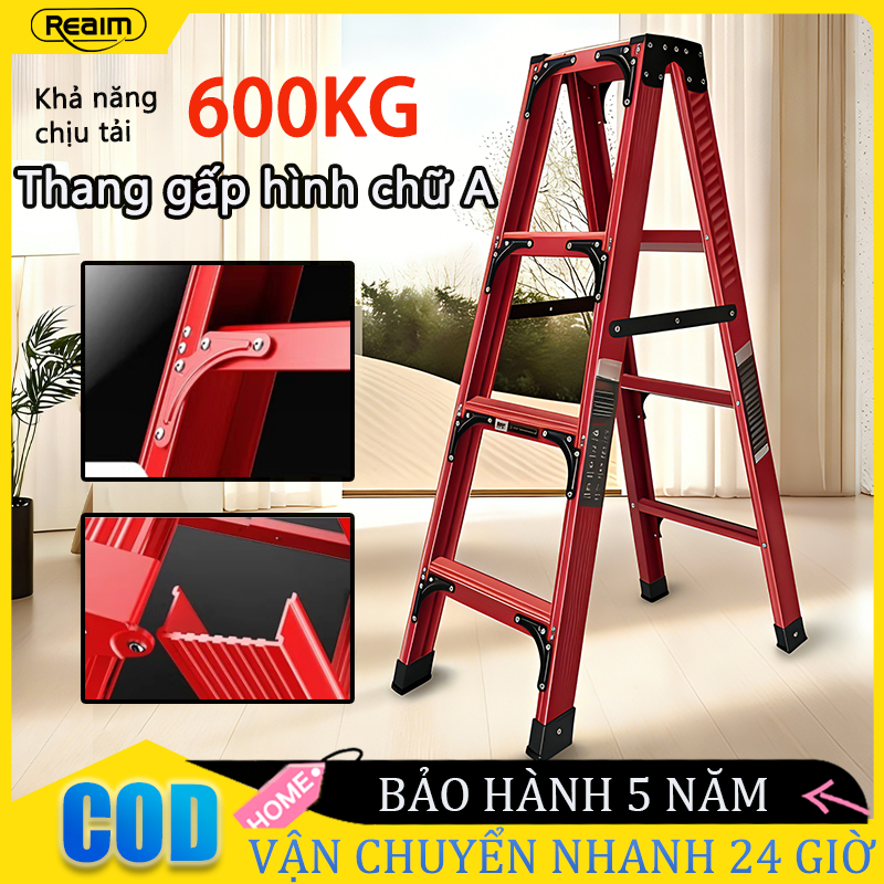 thang chữ a gấp gọn không cần lắp đặt Chất liệu thép carbon1.2M-2.1M chống trượt chịu lực cao thang công trình bền bỉ