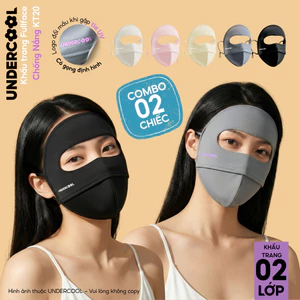 Combo 2 Khẩu trang Fullface UNDERCOOL Chống Nắng UPF 100+ Cao Cấp - Khẩu Trang Che Toàn Mặt 2 Lớp Có 2 Gọng CB - KT20