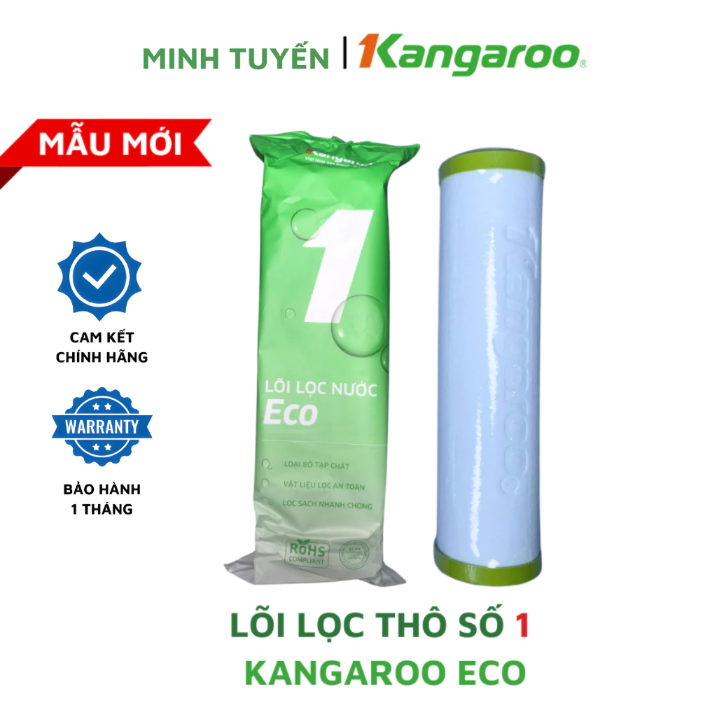 Chính Hãng Combo 3 Lõi Lọc Thô Số 123 KANGAROO Mẫu Mới ECO Dành Cho Máy Lọc Nước RO Cốc Lọc 10inch