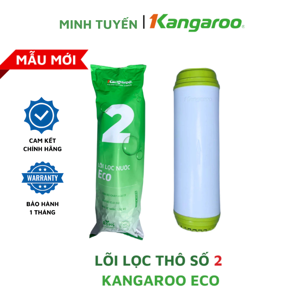 Chính Hãng Combo 3 Lõi Lọc Thô Số 123 KANGAROO Mẫu Mới ECO Dành Cho Máy Lọc Nước RO Cốc Lọc 10inch