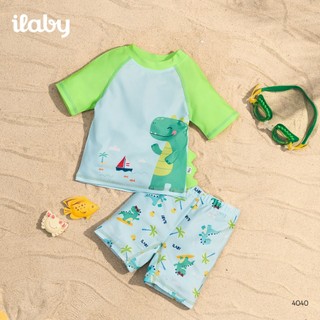 [TẶNG TÚI] Đồ bơi bé trai ILABY HCM chất liệu thun lạnh co giãn nhanh khô họa tiết khủng long size 10-43kg [4040]