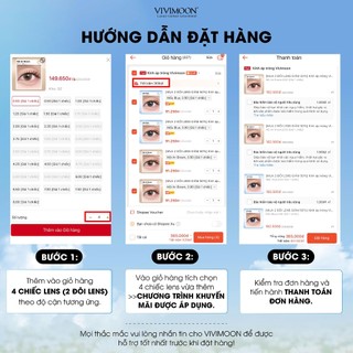 [MUA 2 ĐÔI LENS GIẢM 50%] VIVIMOON lens 6 tháng cho mắt thở chất liệu Silicone Hydrogel [Giá 1 chiếc - 1 bên mắt]