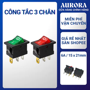 Công Tắc Bập Bênh KDC1-102 6A/250VAC 3 Chân - 15x21mm - Có Đèn