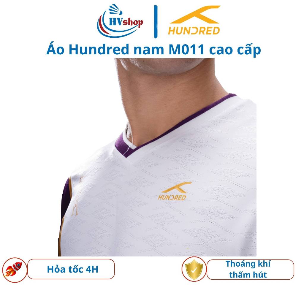 Áo cầu lông Hundred M011 Nam chính hãng, ÁO THI ĐẤU, thấm hút và thoáng khí - HVShop