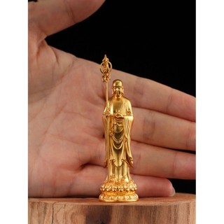[TƯỢNG ĐỊA TẠNG VƯƠNG BỒ TÁT] 6CM – HỢP KIM MẠ VÀNG MỜ, DECOR, TRANG TRÍ PHONG THỦY,