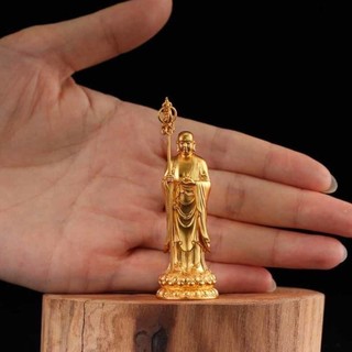 [TƯỢNG ĐỊA TẠNG VƯƠNG BỒ TÁT] 6CM – HỢP KIM MẠ VÀNG MỜ, DECOR, TRANG TRÍ PHONG THỦY,