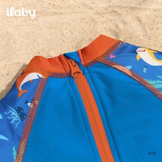 [TẶNG TÚI] Đồ bơi liền thân bé trai ILABY HCM chất liệu thun lạnh co dãn chống nắng size từ 10-43kg [4023]