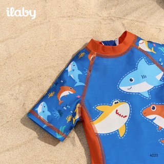 [TẶNG TÚI] Đồ bơi liền thân bé trai ILABY HCM chất liệu thun lạnh co dãn chống nắng size từ 10-43kg [4023]